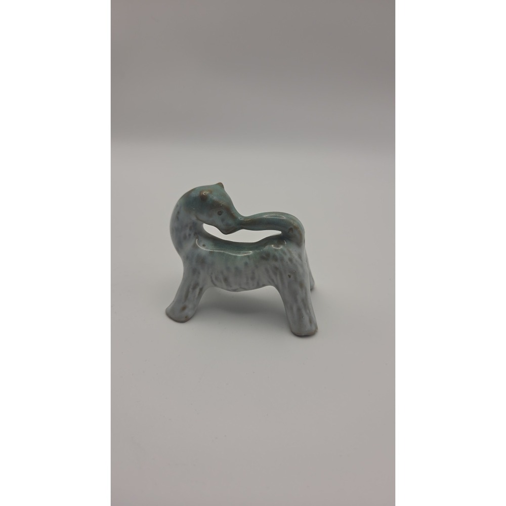 Vintage Red Ware pottery dog Figurines  Occupy Japan
